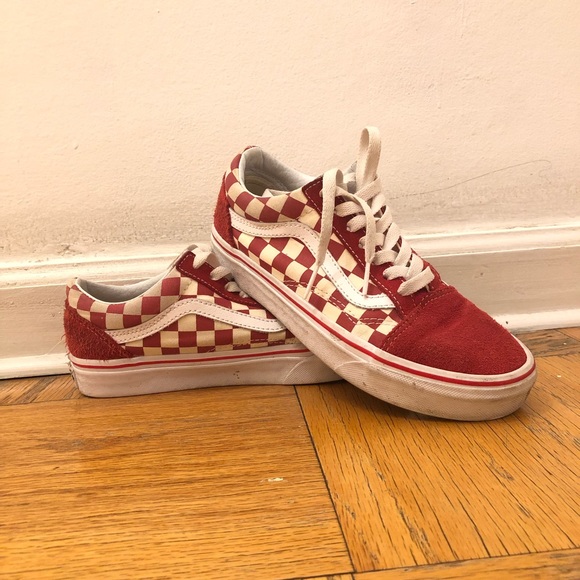 Vans Shoes - red checkered vans